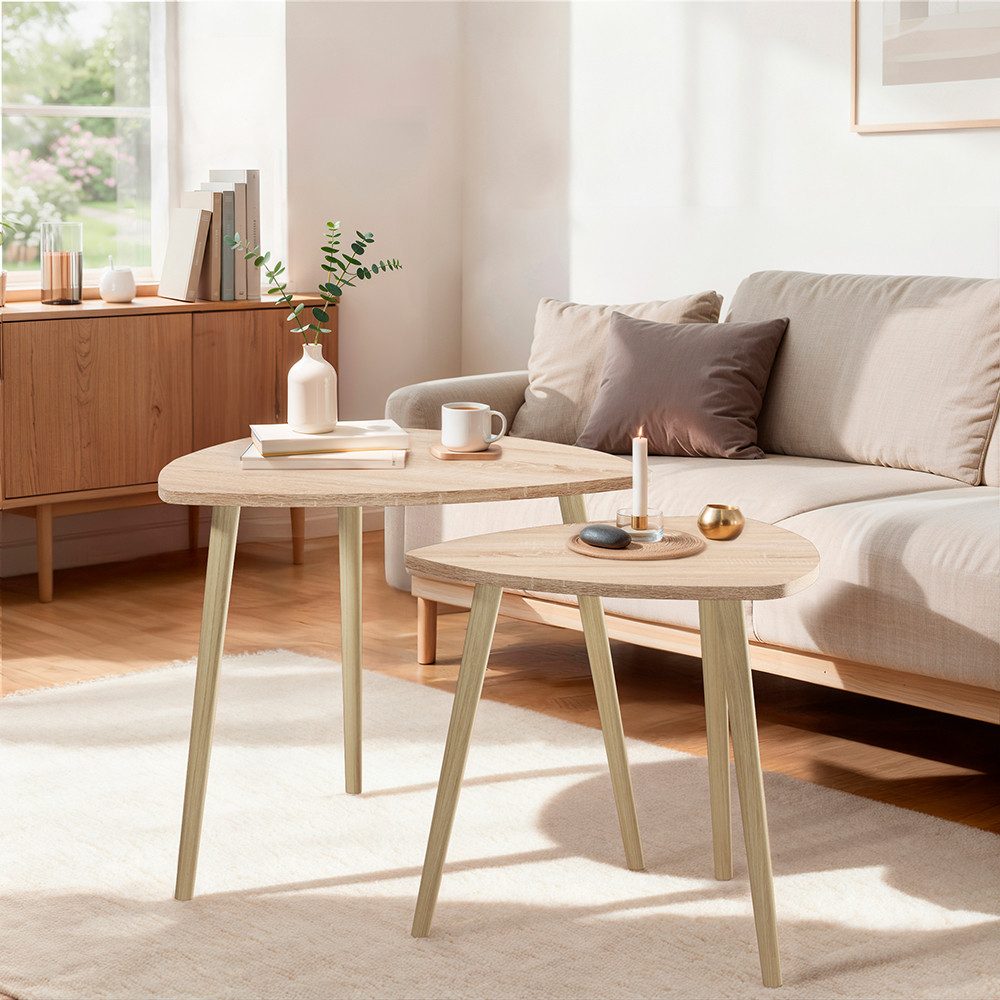 Vicco Couchtisch Twino, Sonoma, 60 x 50 cm 2er Set (1-St)