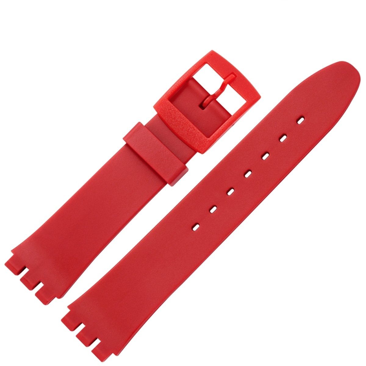 MARBURGER Uhrenarmband 17mm Kunststoff PVC Rot passend für Swatch