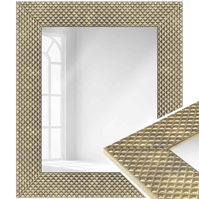 WANDStyle Wandspiegel H225, Gold, aus Kunststoff im Stil Modern