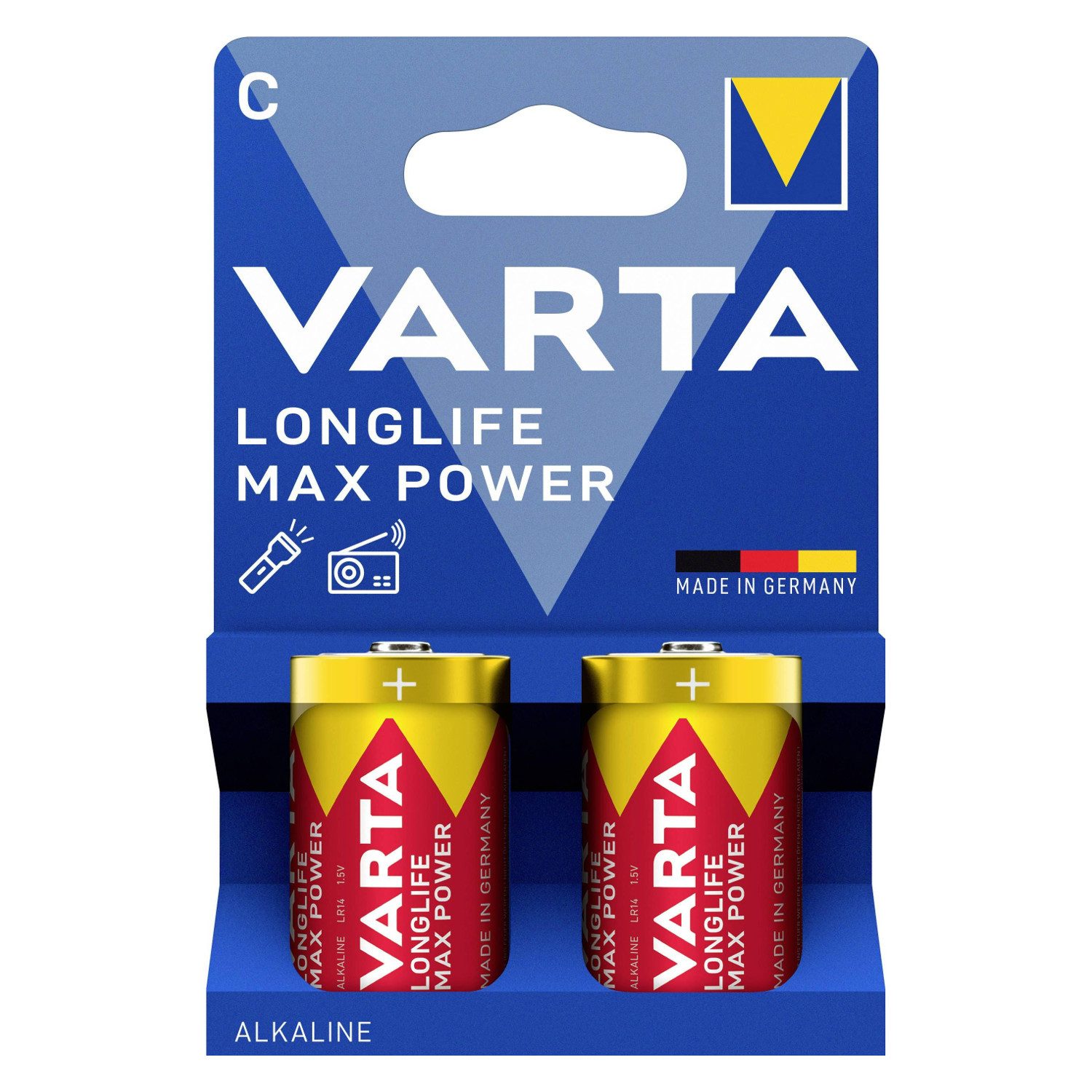 VARTA Longlife Max Power R14 C LR14 Batterien Batterie, LR14