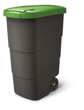 Prosperplast Mülltonnenbox Mülleimer Mülltonne Abfallbehälter Abfallcontainer 90L, Deckelverriegelung, Mit Deckel, Mit Griff, Mit Rädern, Wetterresistent