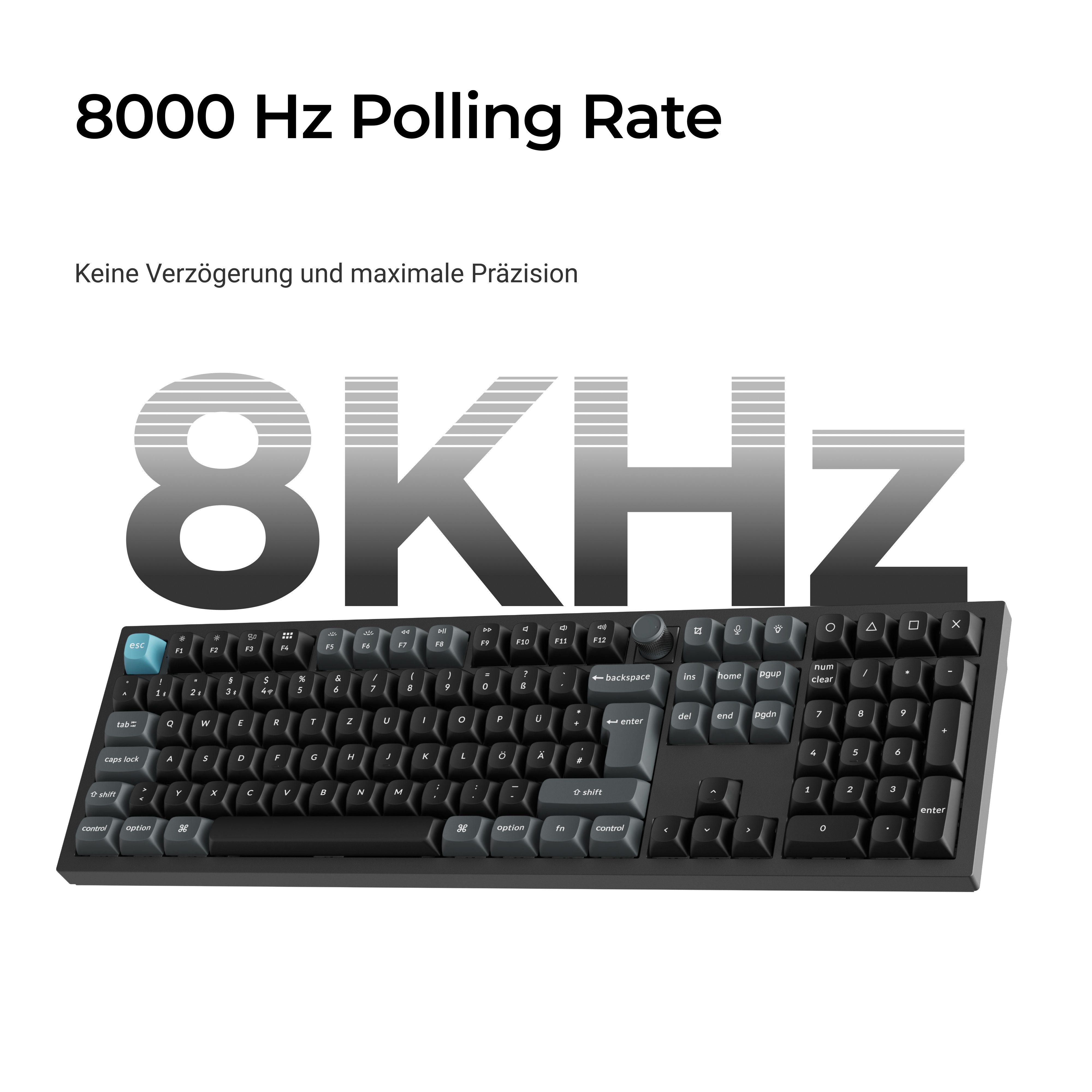 Keychron Q6 Ultra 8K – Swappable RGB Backlight Full-Size Mechanische Tastatur Tastatur (Hot-Swap)