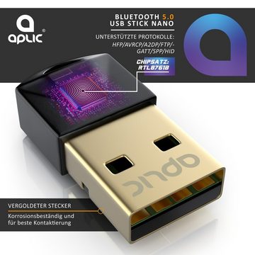 Aplic Bluetooth-Adapter, BT USB Stick Nano, BT5.0 Adapter / Dongle, Empfänger & Sender