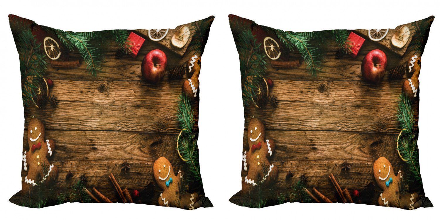 Kissenbezüge Modern Accent Doppelseitiger Digitaldruck, Weihnachten Rustic (2 Abakuhaus Holz Stück), Lodge
