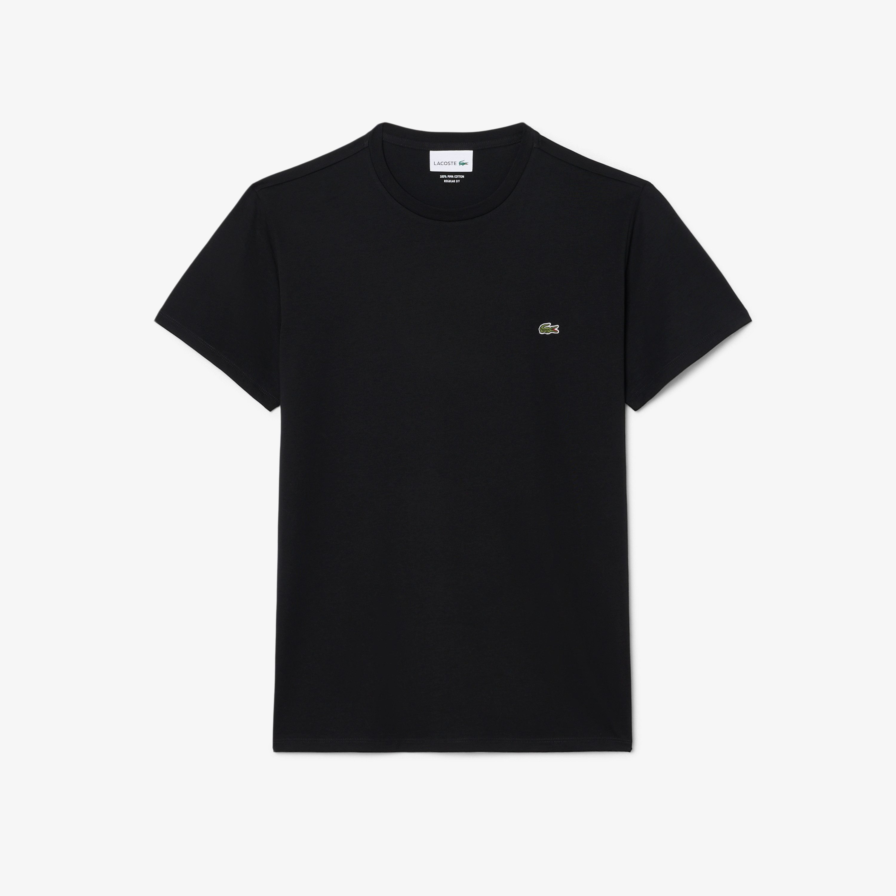 Lacoste T-Shirt Regular fit, reine Baumwolle, gesticktes Krokodil auf der Brust