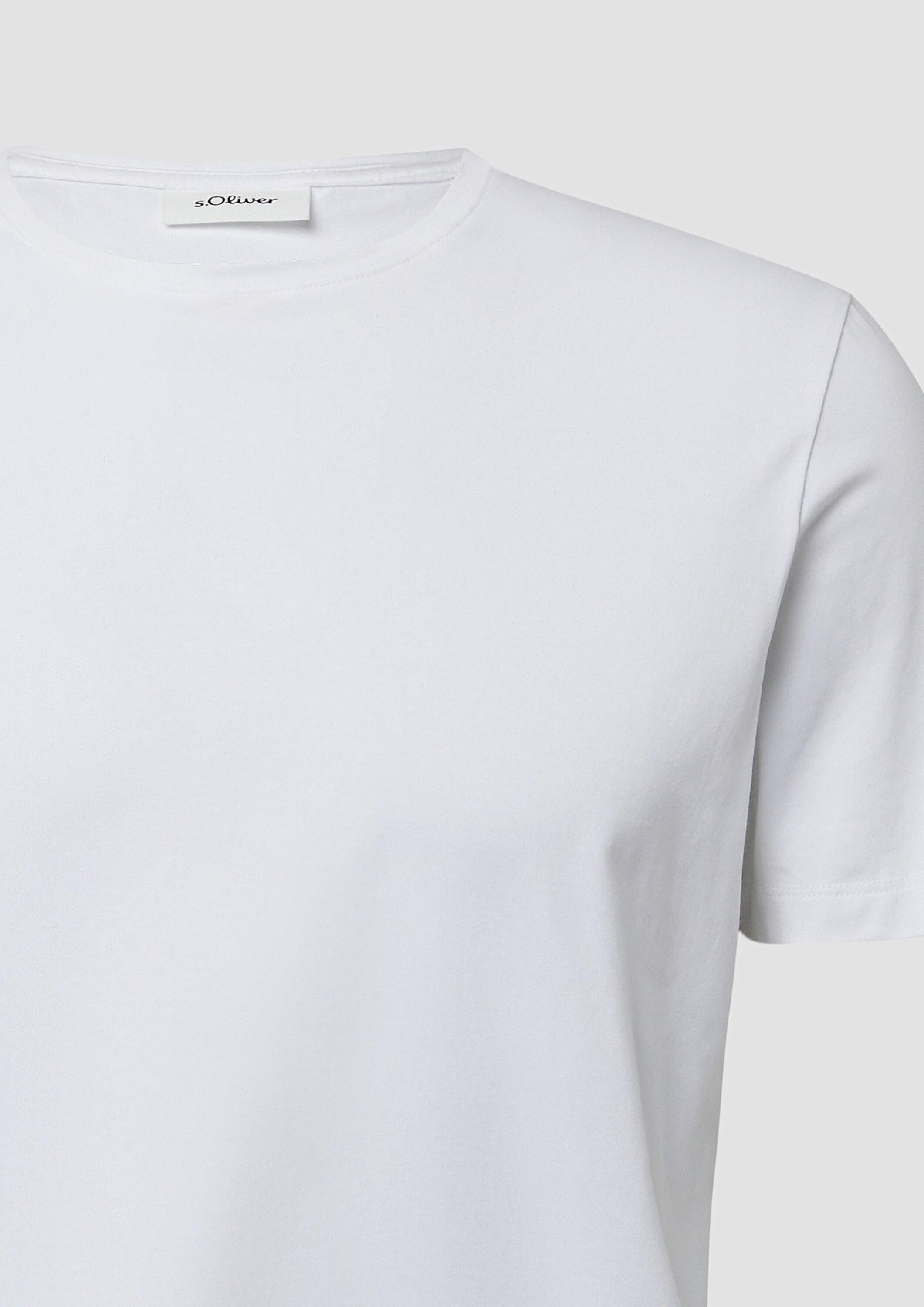 s.Oliver Kurzarmshirt T-Shirt T-Shirt aus Baumwollstretch