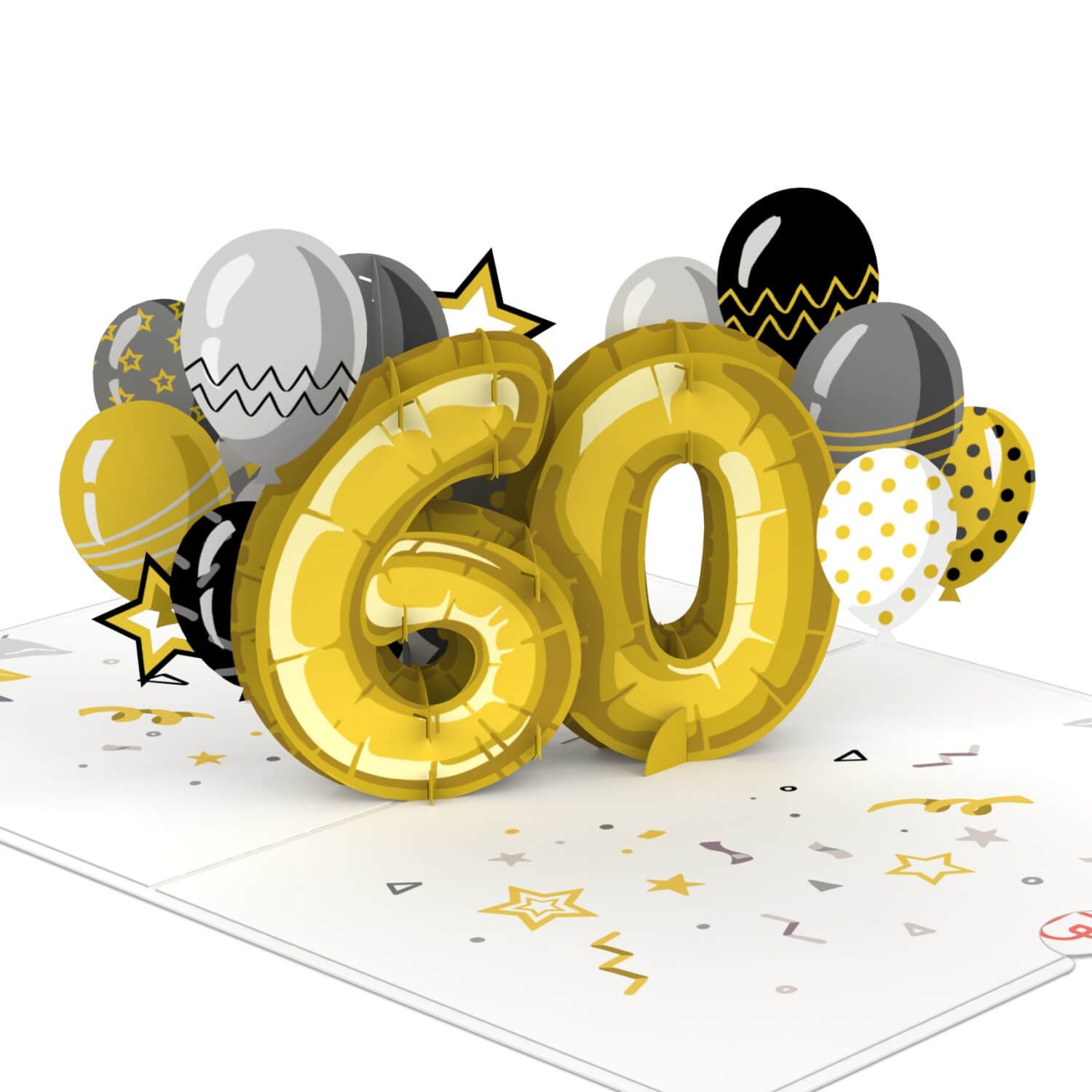 papercrush Geburtstagskarte 60. Geburtstag Pop-Up Karte