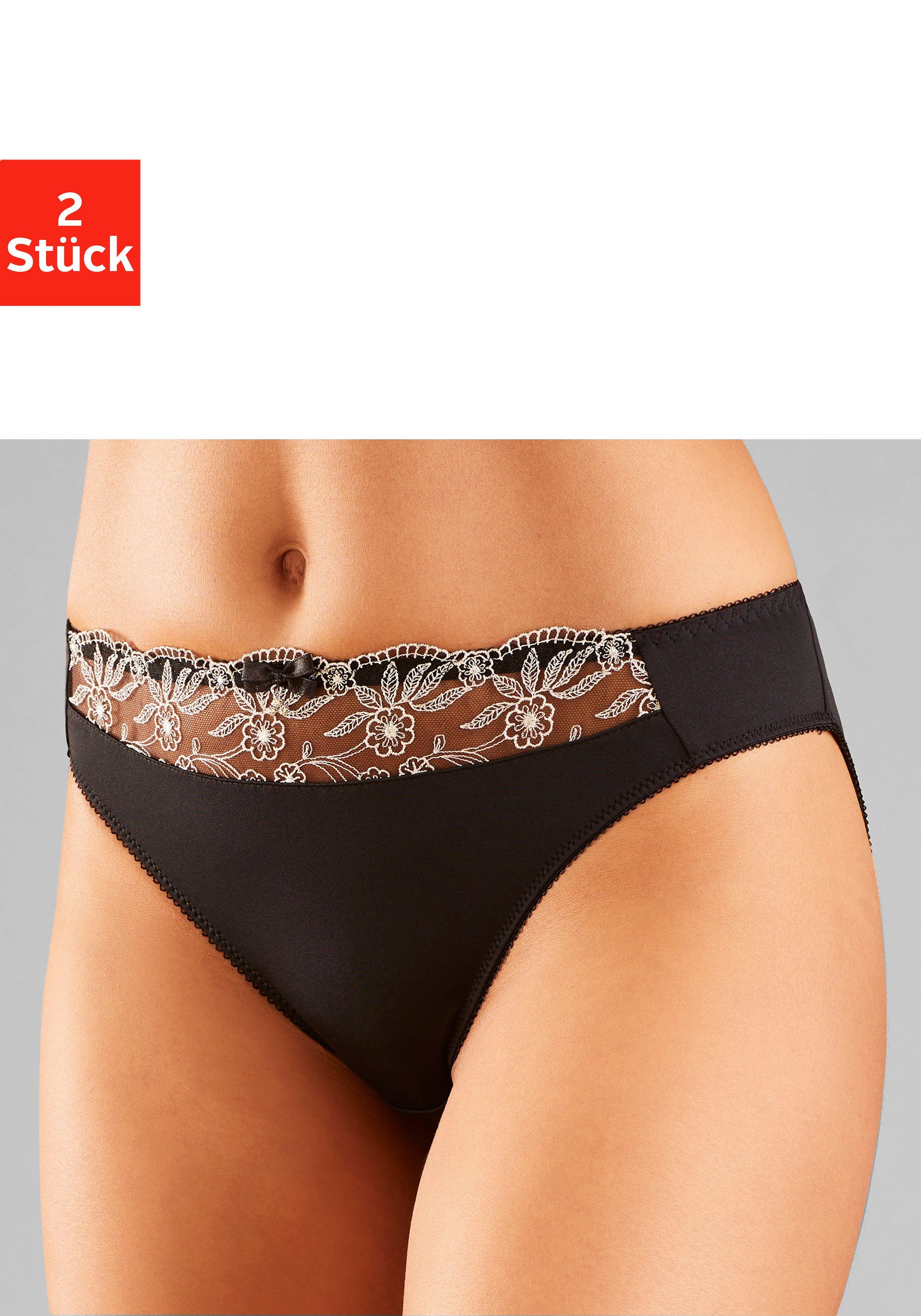 Nuance by Lascana Slip (Packung, 2 Stück) mit schöner Stickereispitze, als Dessous-Set kombinierbar