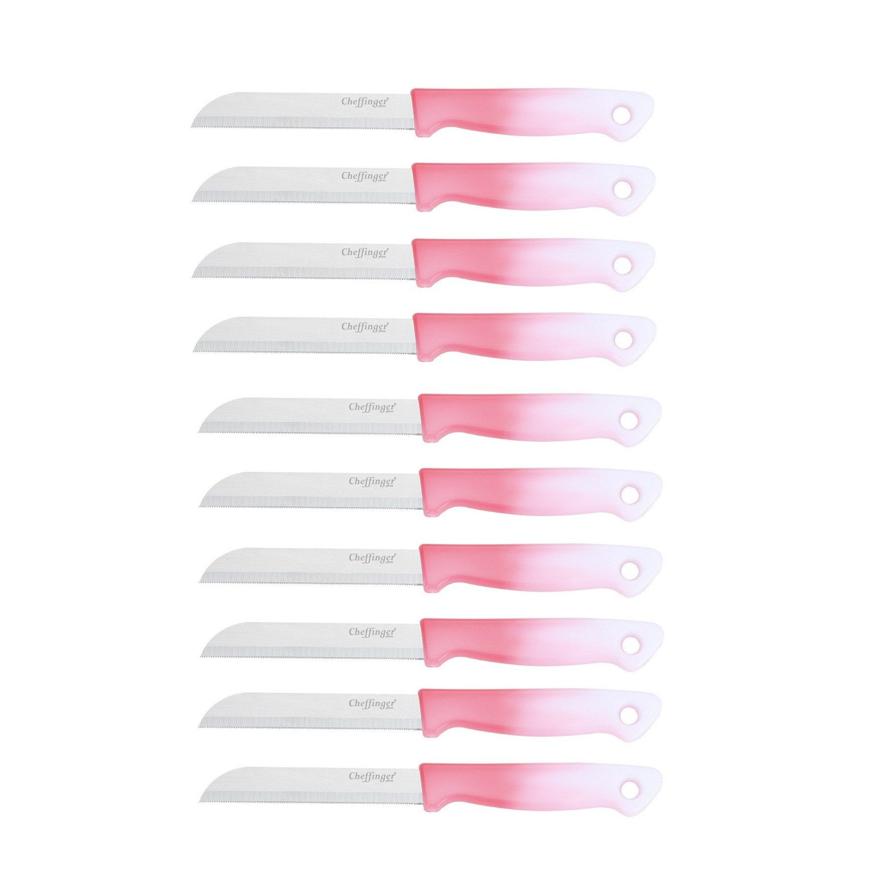 Cheffinger Universalküchenmesser 18 cm mit ergonomischem Griff - vielseitig & pflegeleicht, Pink, ergonomisch geformt, 18 cm, langlebig