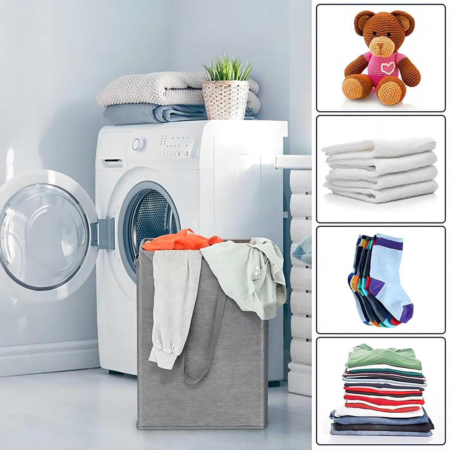 REDOM Wäschekorb 45L faltbar großer Wäschesammler günstig online kaufen