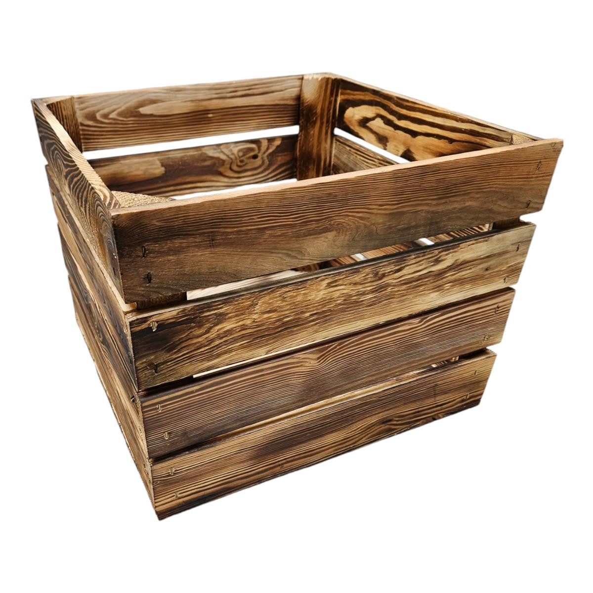 Teramico Holzkiste Holzkiste Obstkiste 40x30x40cm Geflammt, Aufbewahrungsbo günstig online kaufen