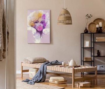 Sinus Art Leinwandbild Marilyn Monroe Porträt Abstrakt Kunst Filmlegende Kult Farbenfroh 60x90cm Leinwandbild