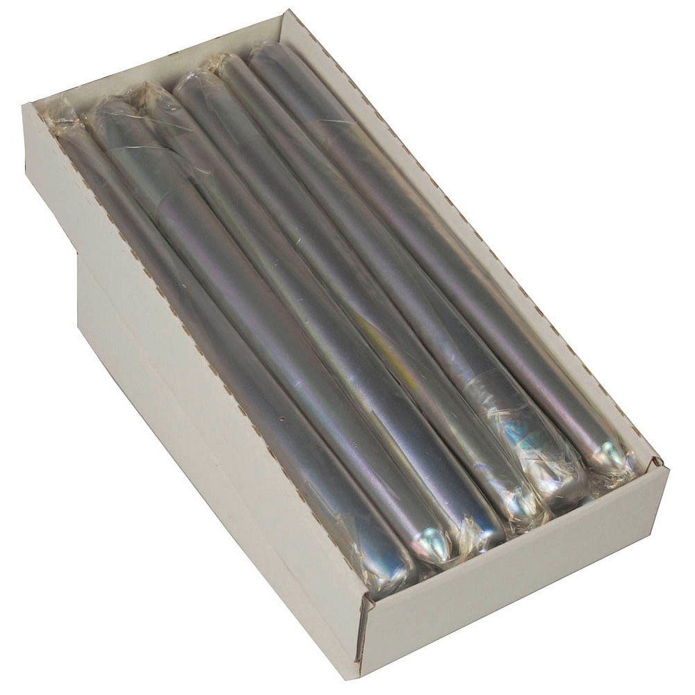 Starpak Tafelkerze 12 Kerzen Tafelkerze Leuchterkerze 2,2x25cm silber