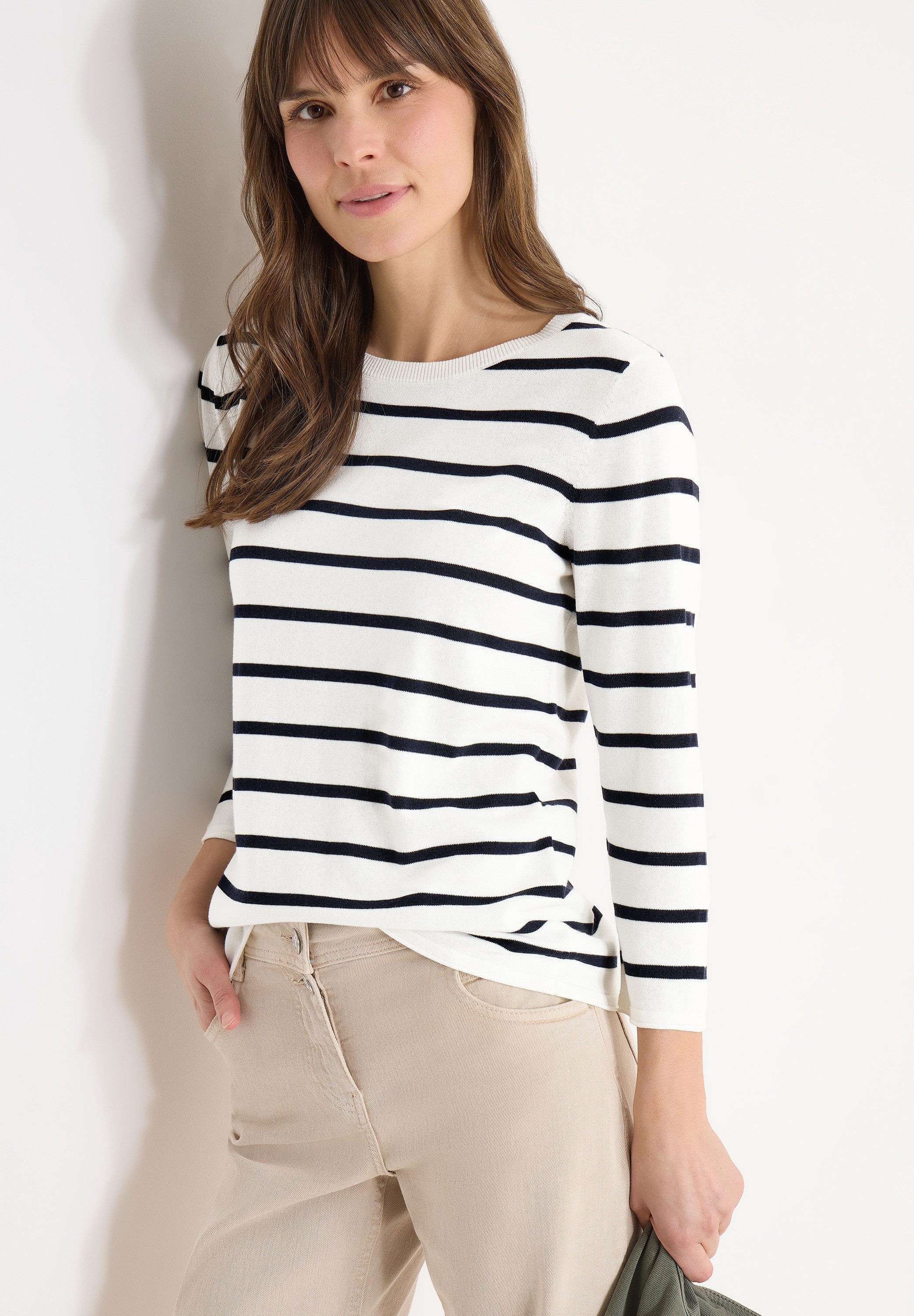 CECIL Strickpullover im Streifen-Look, 3/4-Arm günstig online kaufen