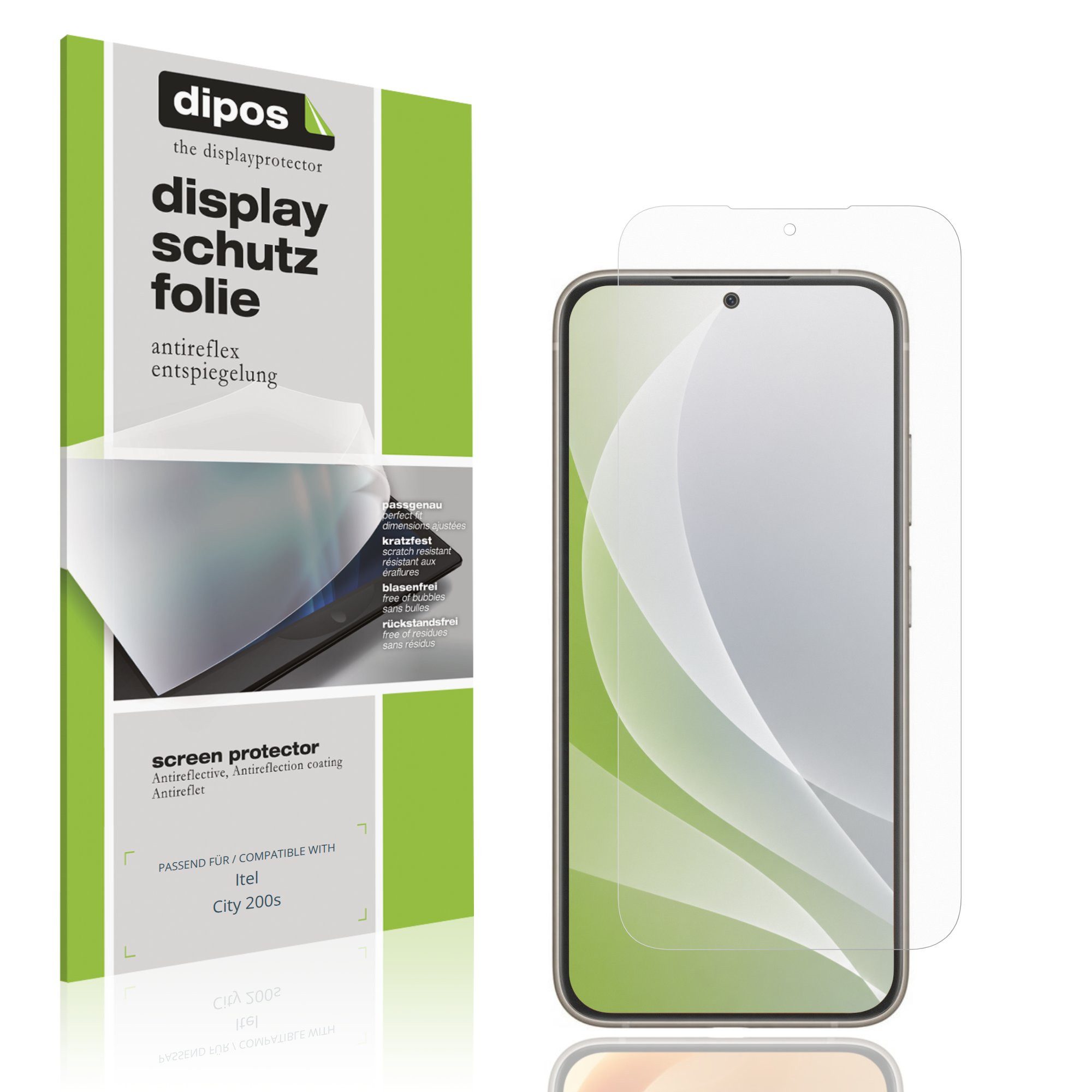 dipos Displayschutzfolie Schutzfolie für Itel City 200s, 4 Stück, Displayschutz Schutz Folie Made in Germany