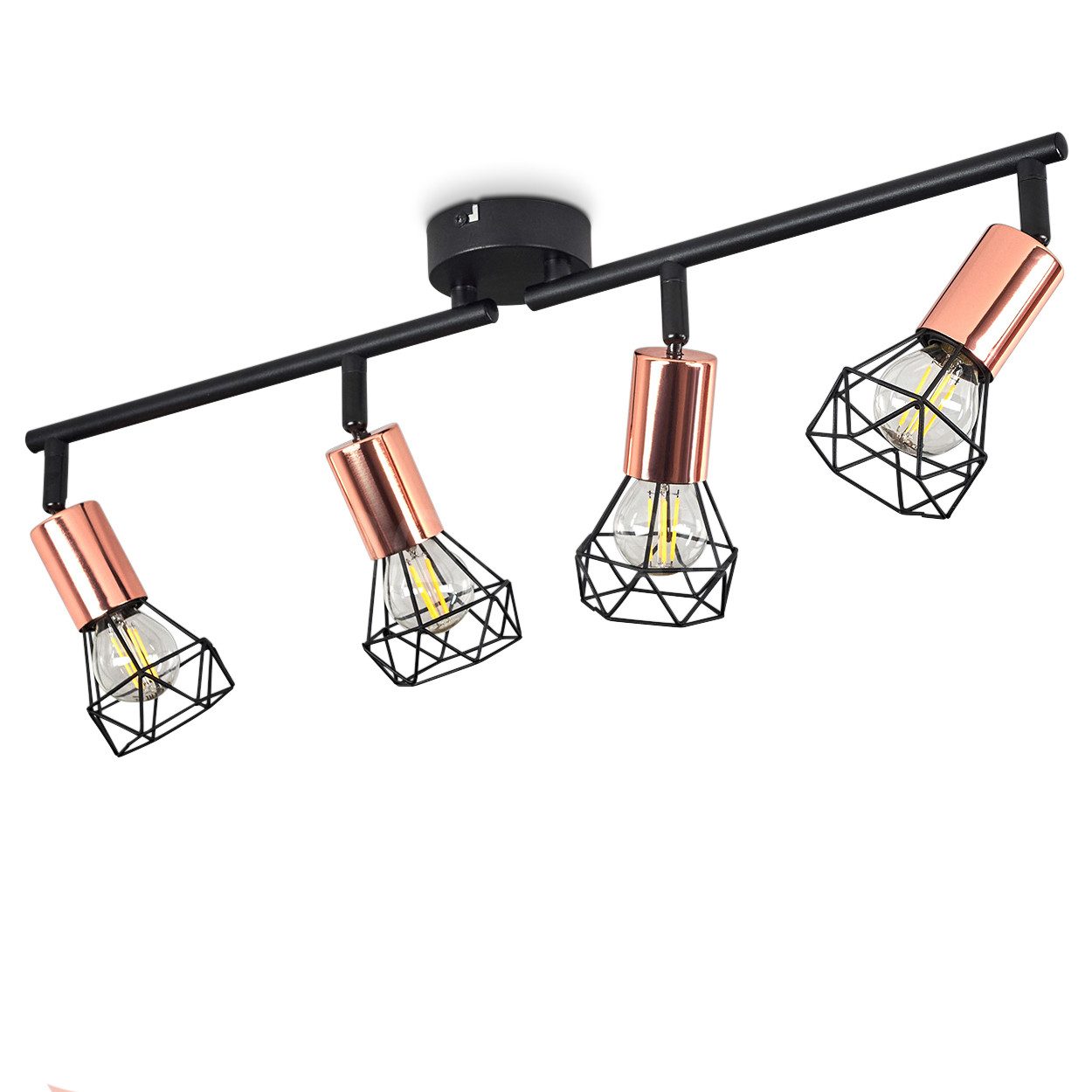 hofstein Deckenleuchte »Borio« 4-flammige Deckenlampe aus Metall in Schwarz günstig online kaufen