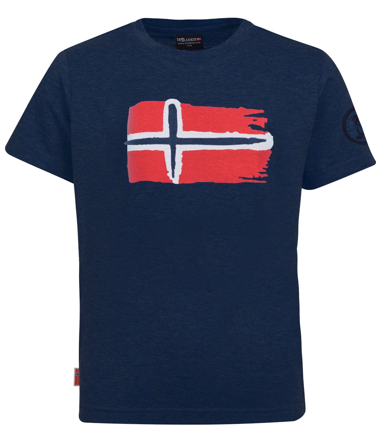 Oslo T-Shirt TROLLKIDS Marineblau/Orange
