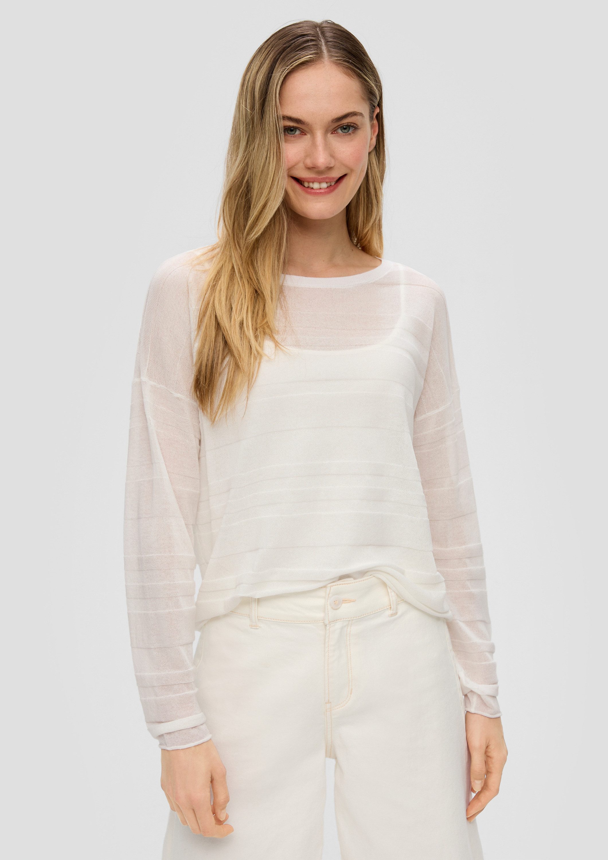 s.Oliver Longpullover Strickpullover Pullover mit Musterstruktur günstig online kaufen