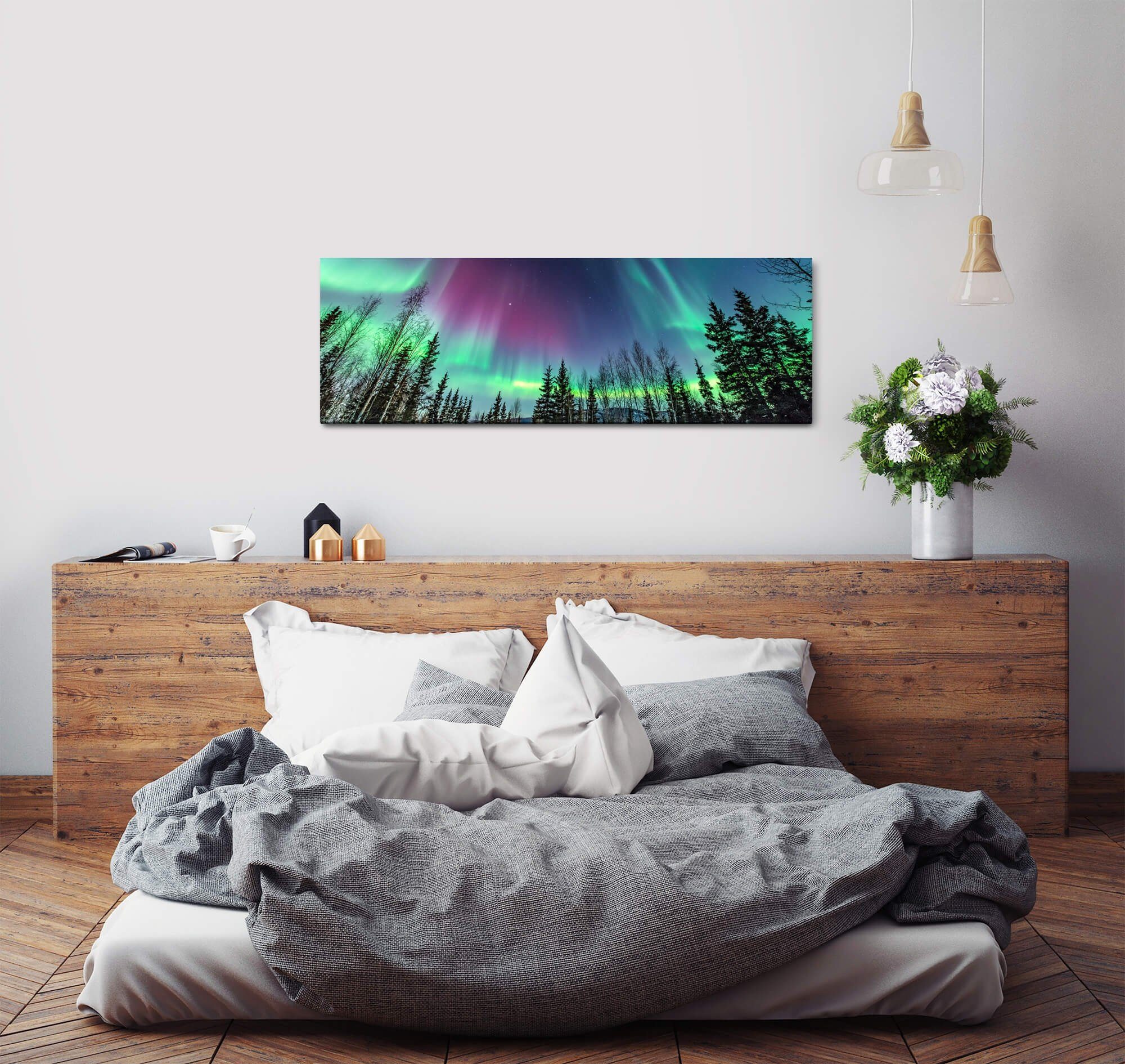 möbel-direkt.de Leinwandbild Bilder XXL Polarlichter Wandbild auf Leinwand – Bild 3 von 4