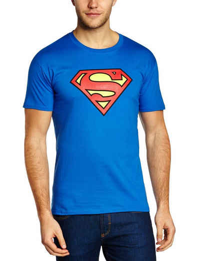 Superman Print-Shirt SUPERMAN T-SHIRT Blau Logo Erwachsene + Jugendliche Gr. S M L XL XXL 3XL 4XL