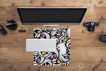 MuchoWow Gaming Mauspad Schädel - Muster - Augen (1-St), Mousepad mit Rutschfester Unterseite, Gaming, 40x40 cm, XXL, Großes