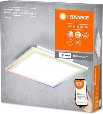 Ledvance LED Deckenleuchte LEDVANCE SMART+ WiFi LED Panelleuchte, weiß, 18W, 1800lm, Weißlicht, dimmbar