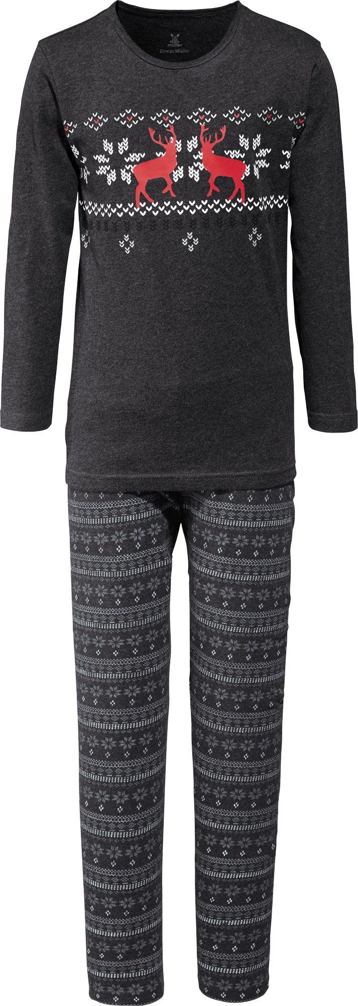 Erwin Müller Pyjama Kinder-Schlafanzug Single-Jersey gemustert