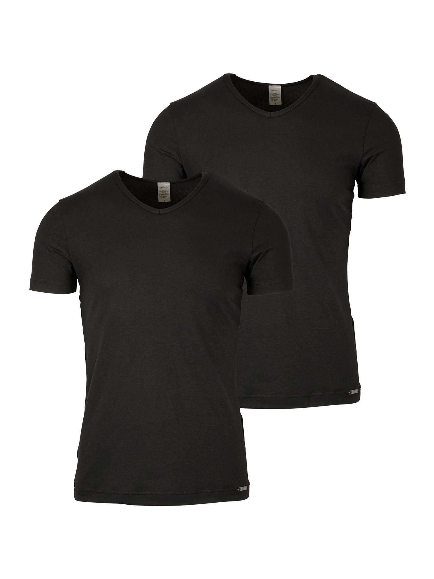 Olaf Benz V-Neck schwarz RED 1601 T-Shirt 2-Pack