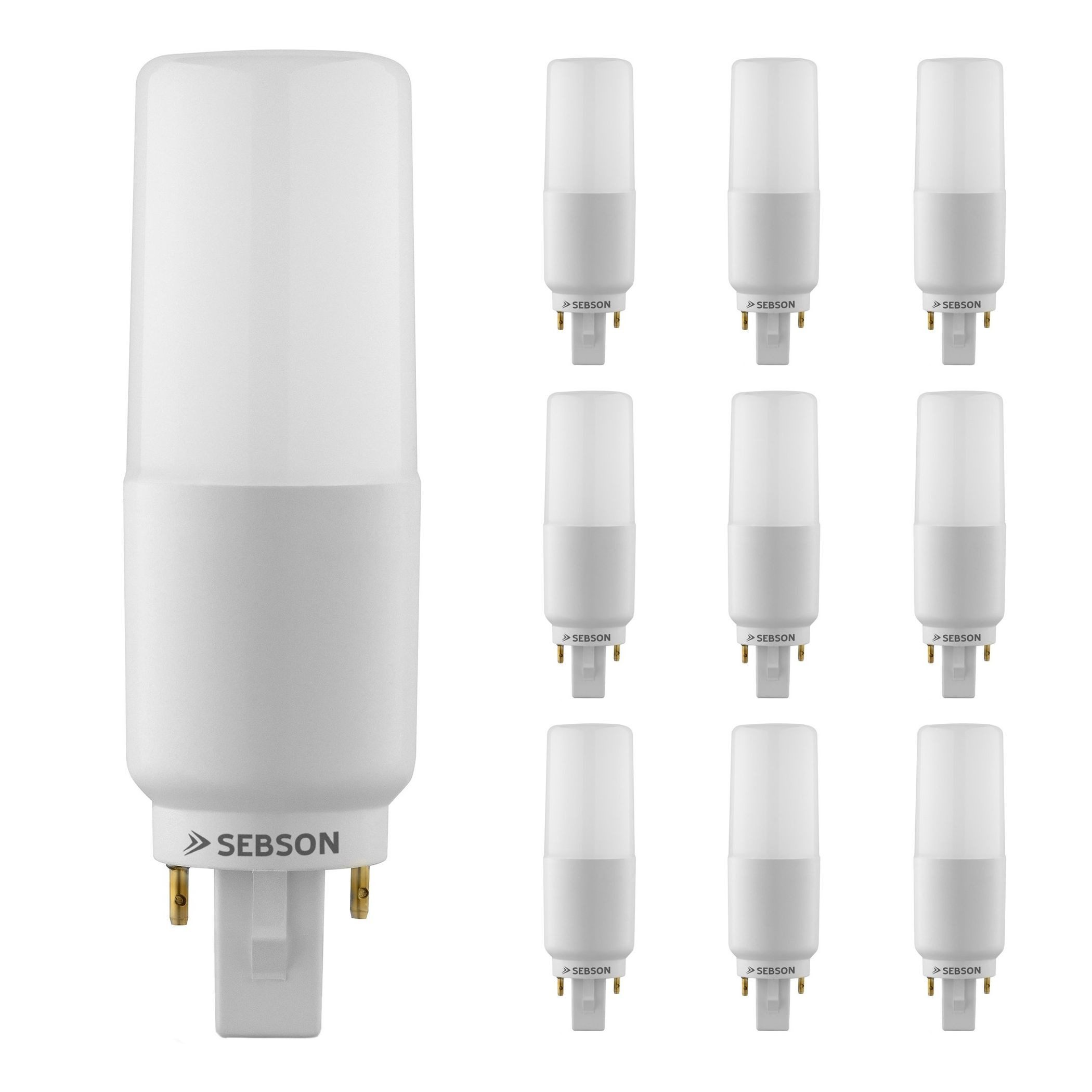SEBSON LED-Leuchtmittel LED Lampe G24 7W G24d Unsiversal-Sockel, Leuchtmittel - 10er Pack, 10 St.