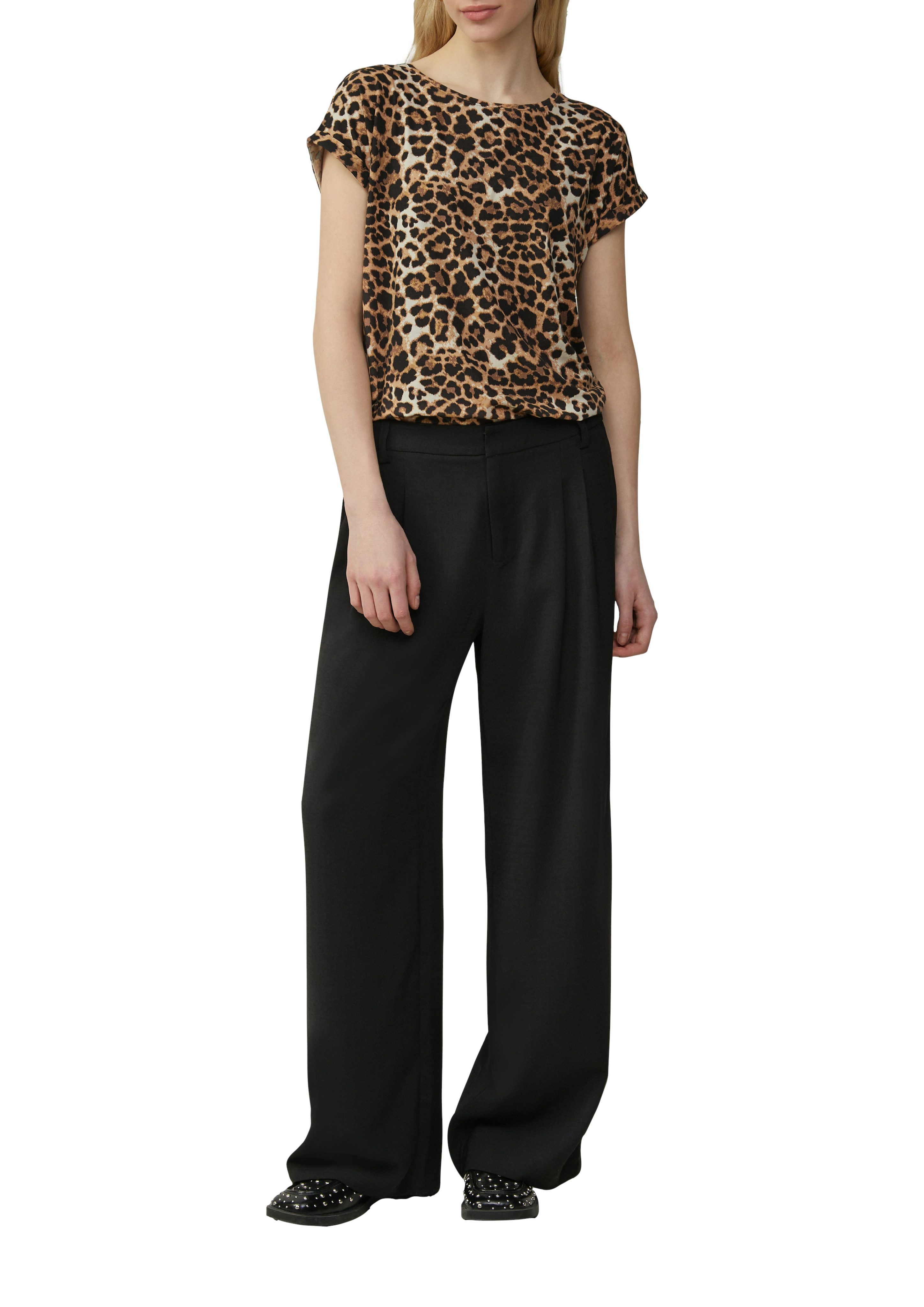 QS T-Shirt mit All-Over Print günstig online kaufen