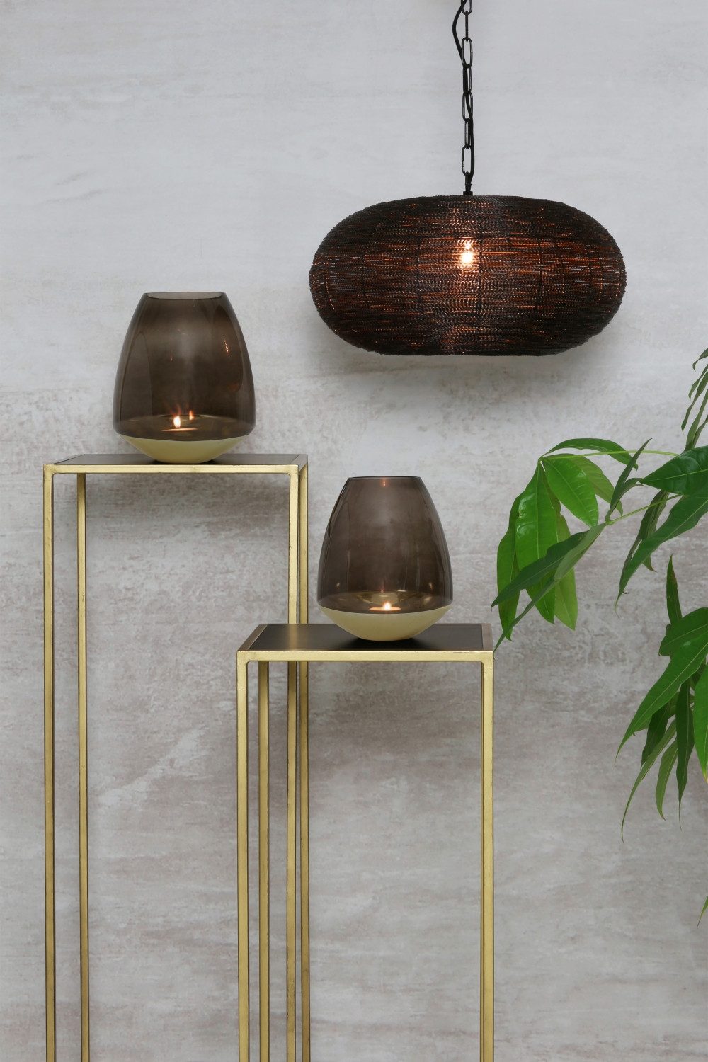 Dirk Davids Leuchten GmbH Hängeleuchten Hängeleuchte Ø35x17 cm NADRA bronze-Gold 3088218, ohne Leuchtmittel