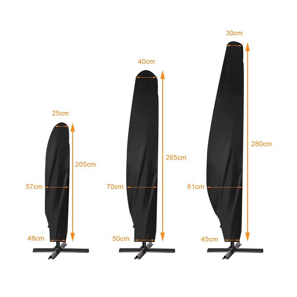 Schutzhülle,Ampelschirm Sonnenschirmhülle,Sonnenschirm Stoffbezug Oxford Wasserdichte,UV-beständige,210D Schutzhülle, BTTO Gartenmöbel-Schutzhülle