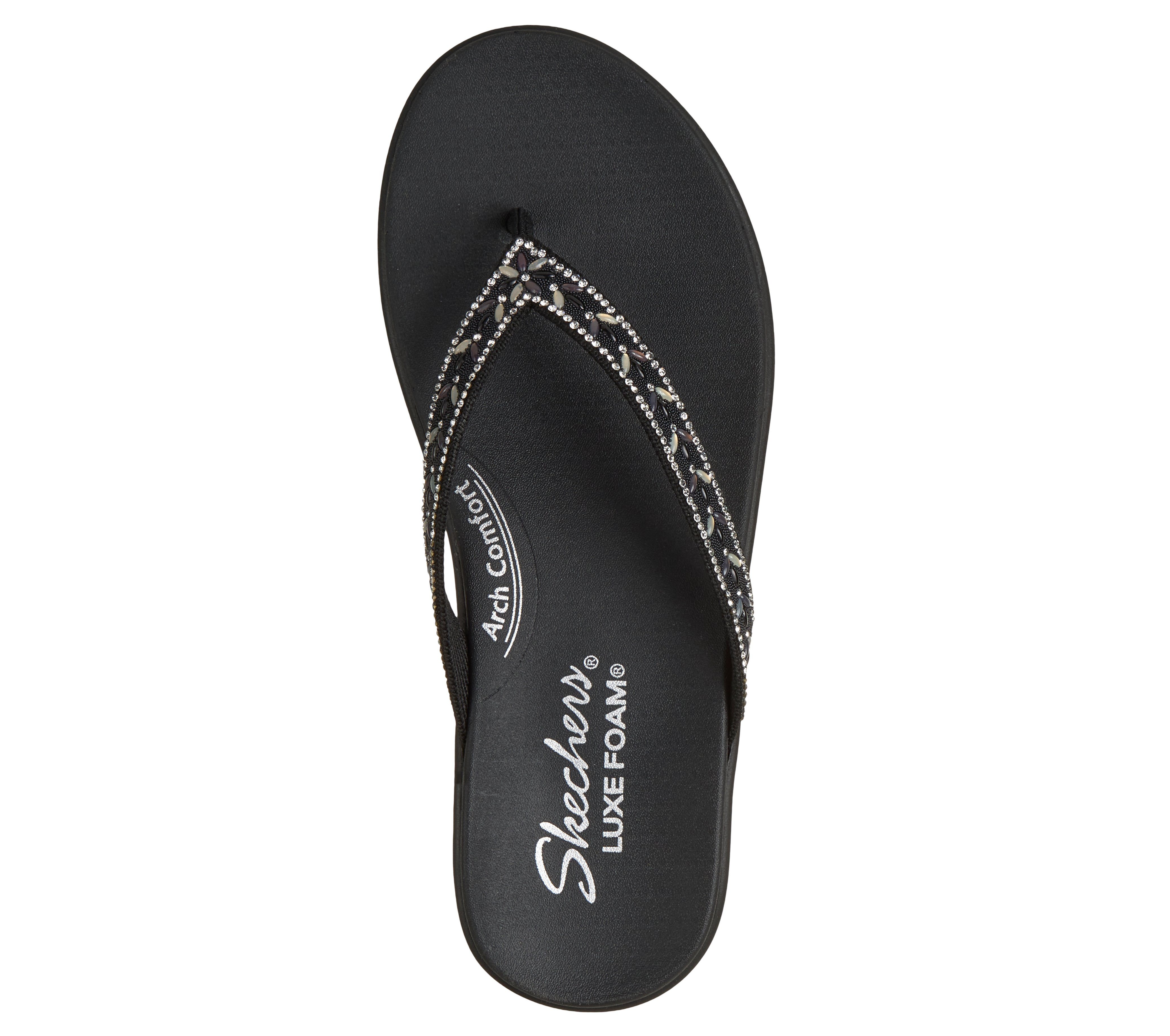 Skechers MEDITATION LUXE- Zehentrenner Strandschuh, Sommerschuh, Badeschuh mit Glitzersteinchen – Bild 5 von 5