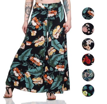 Aurela Damenmode Palazzohose Damen Culotte mit weitem Bein sommerlicher Hosenrock mit besonders weitem Bein für ein luftiges Tragegefühl, Größe 38-42