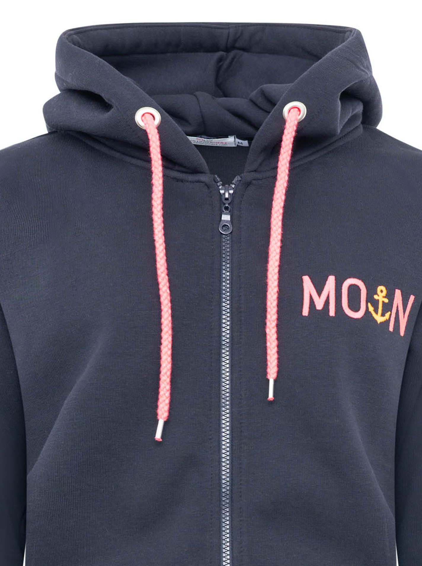 Zwillingsherz Kapuzensweatjacke "Rahel" Langarm, Kapuze, Reißverschluss, modisch, Schriftzug, Taschen – Bild 5 von 5