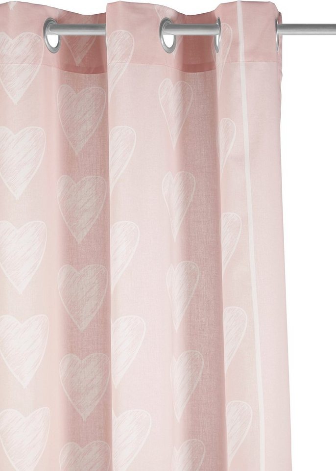 Gardine Love, Lüttenhütt, Ösen (1 St), halbtransparent, Polyester, nachhaltige  Kindergardine, halbtransparent, verschiedene Größen, Herz