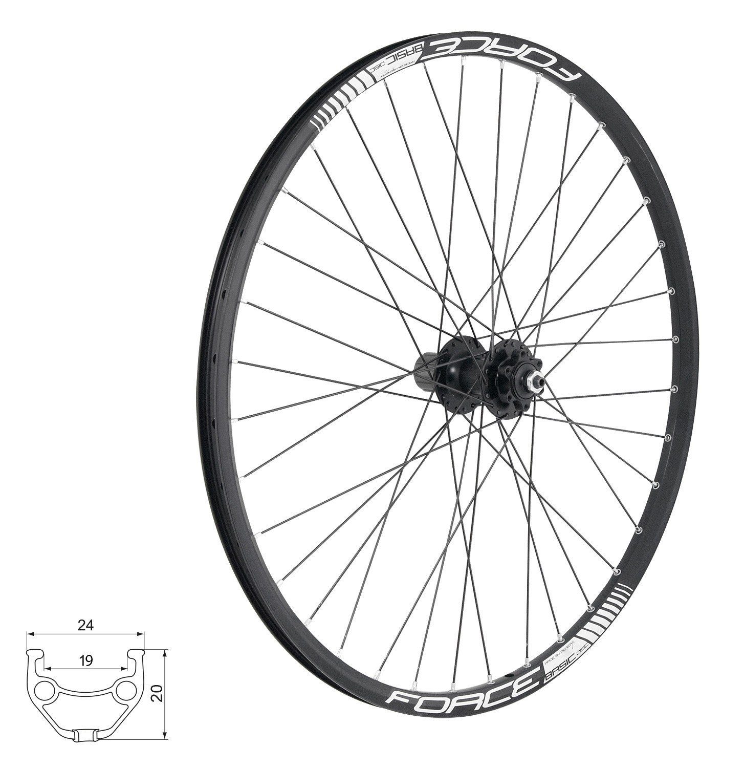 FORCE Fahrrad-Laufrad Hinterrad 27,5" FORCE BASIC DISC 584x19 804333 6b32sh