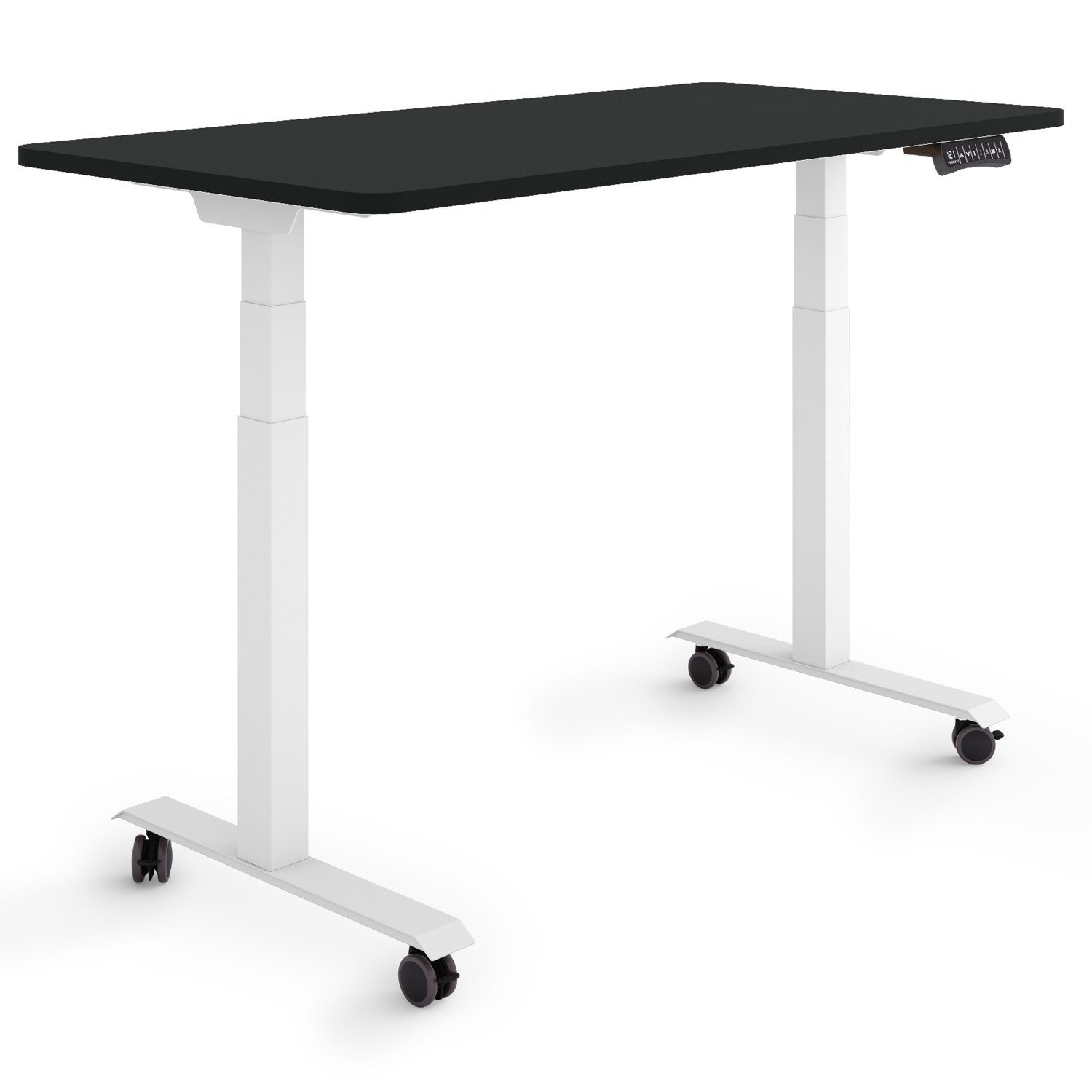 120 Schreibtisch Rahmen: Germany, x Schwarz Tischplatte: 60,5 Höhe: cm Weiß - cm ESMART ESMART auf 125,5 60 Rollen /