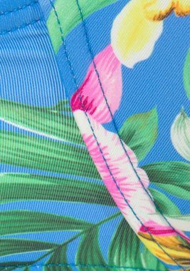 Venice Beach Push-Up-Bikini-Top Hanni, mit tropischem Print und gelben Details