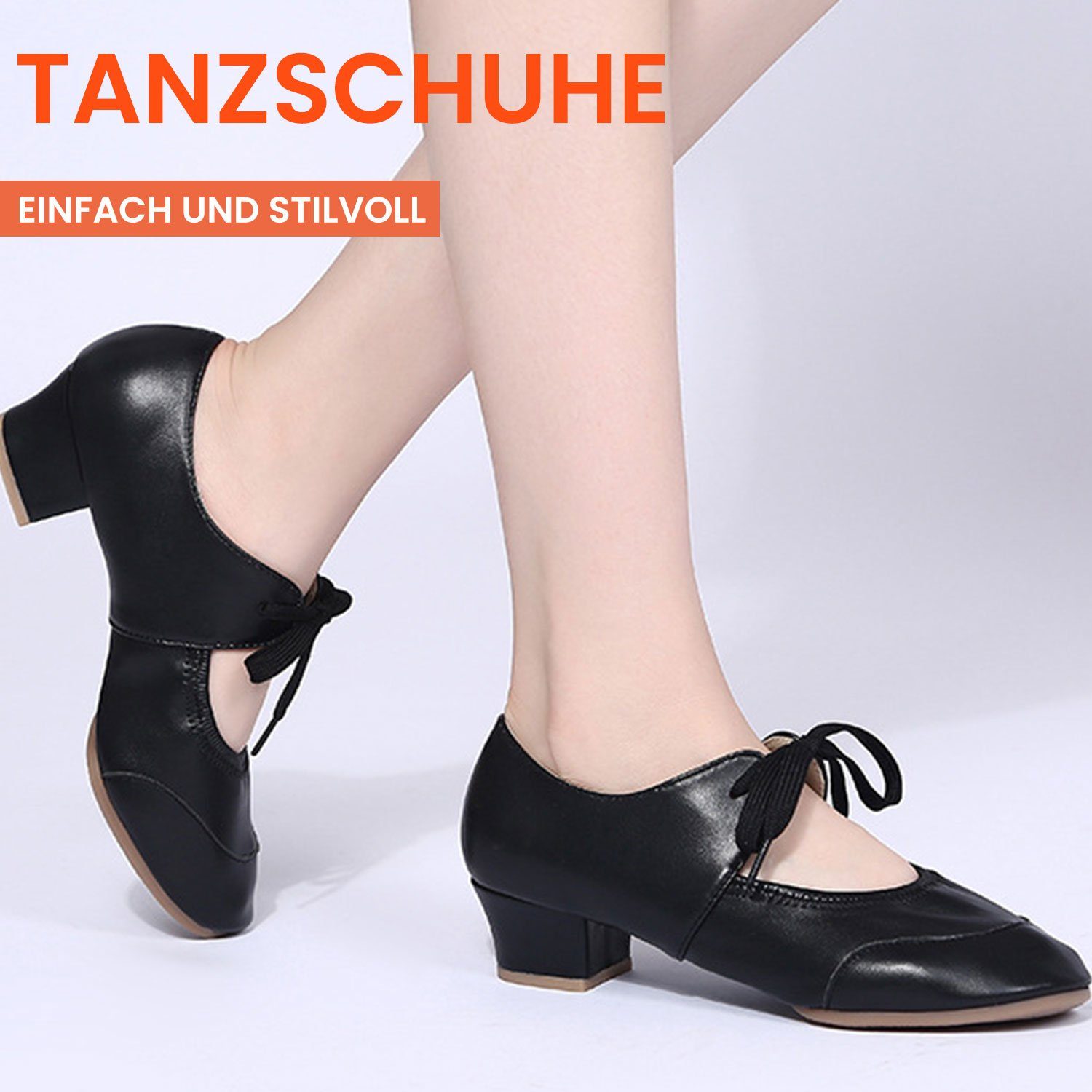 Schwarz mit Damen Tanzschuhe Tanzschuh Schnürsenkel Latein Daisred schnüren Salsa