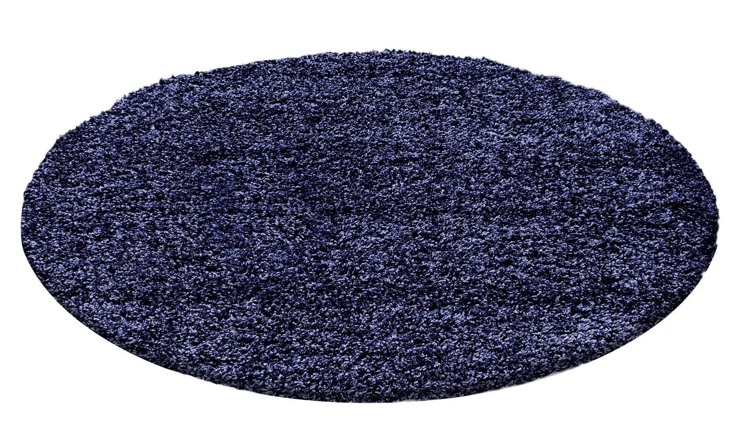 Teppich Boss Teppich Hochflor Teppich Lux Marineblau, rund, Höhe: 30 mm