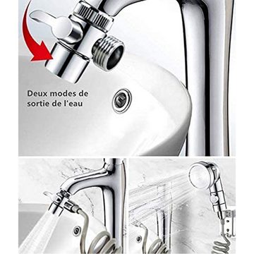 HYTIREBY Waschbeckendusche Waschbeckenhandbrause mit Wandhalterung+Schlauch (150cm) und Konverter, (4-tlg), für Haarwäsche oder Reinigung Waschbecken und Bidet