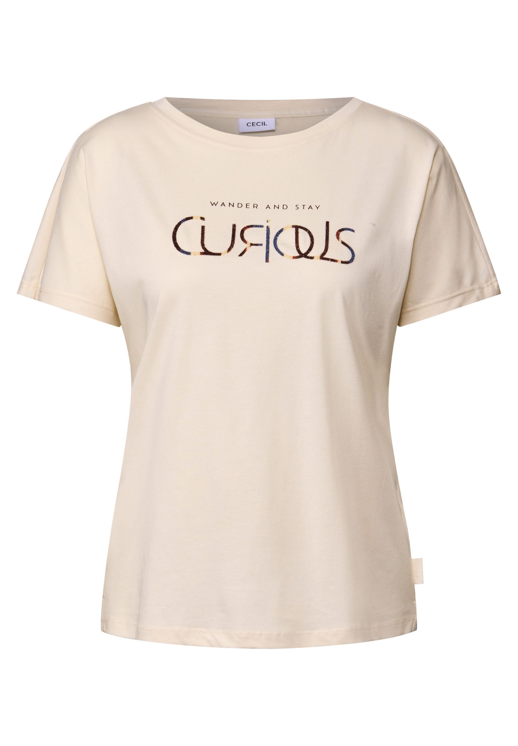 CECIL T-Shirt TOS Multicolor Curious FP T-Sh light beige günstig online kaufen