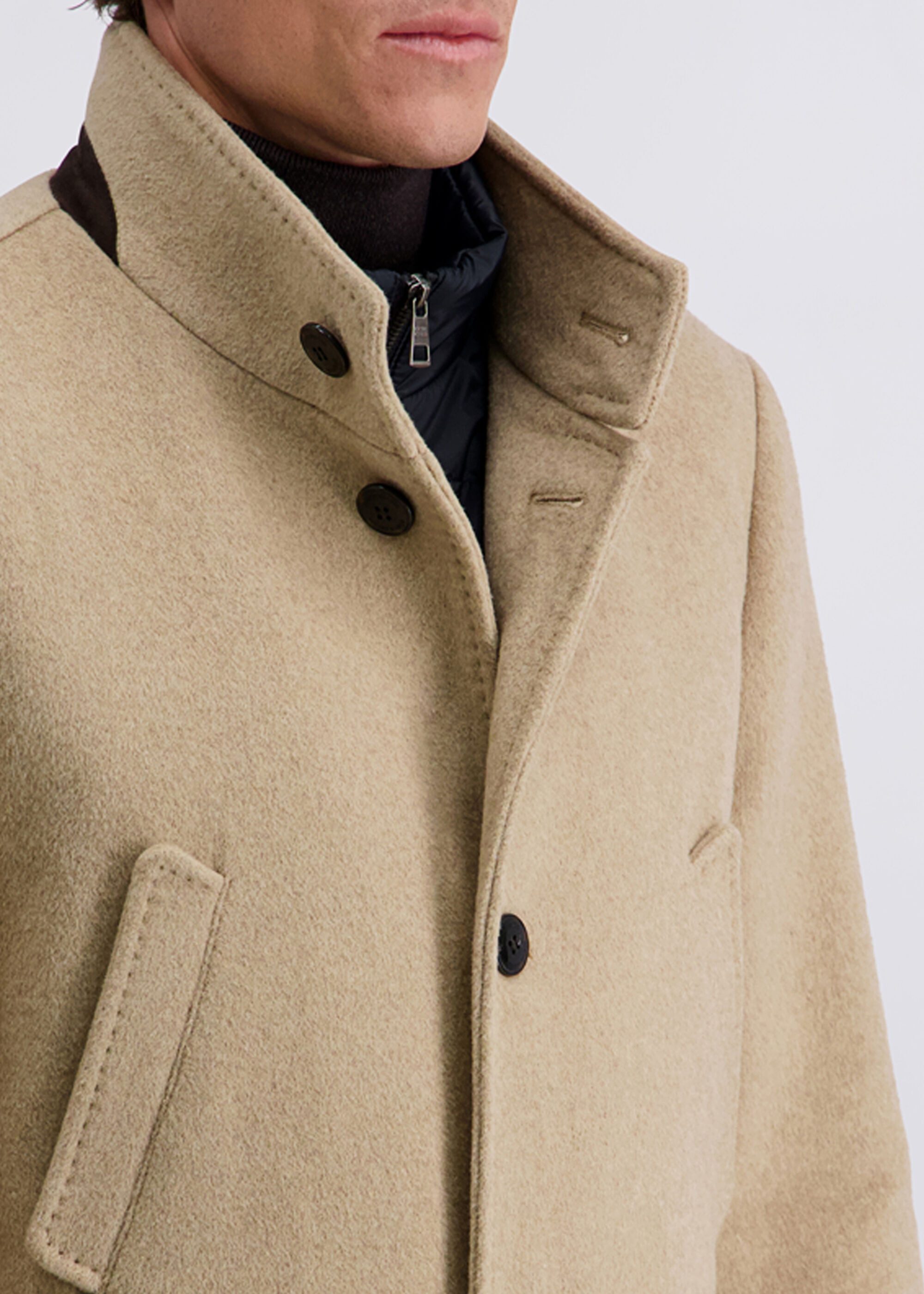 Pierre Cardin Langmantel mit hohem Kragen