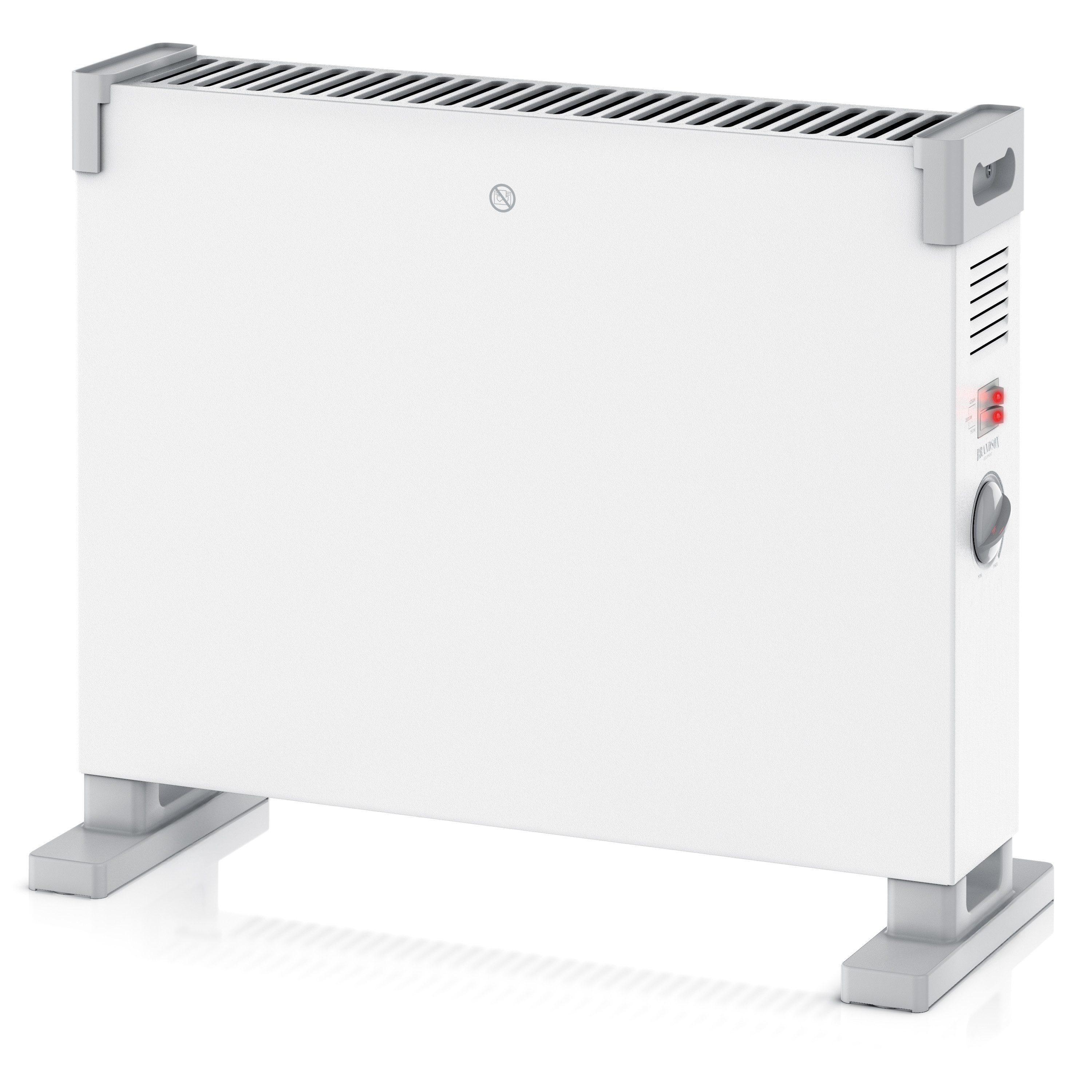 Brandson Elektro-Heizkörper Konvektor-Heizung 2000 W, 3 Heizstufen, Thermostat, Elektroheizung, Überhitzungsschutz, Kontrollleuchten, freistehend, Standgerät