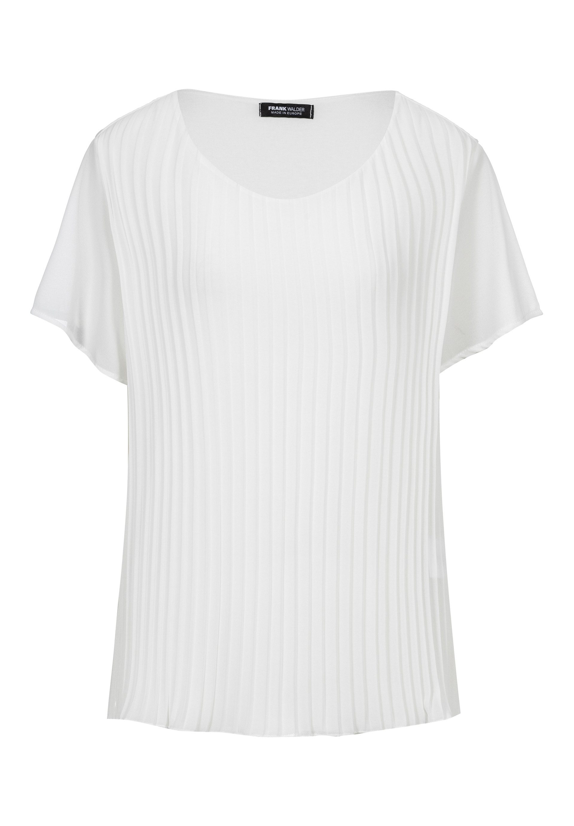 FRANK WALDER Klassische Bluse mit Plissee-Struktur