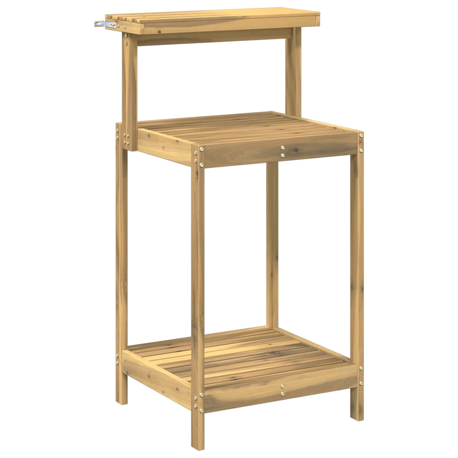 vidaXL Pflanztisch Outdoor Umtopfbank 56,5 x 48,5 x 107 cm Massivholz Weiß (1-St)