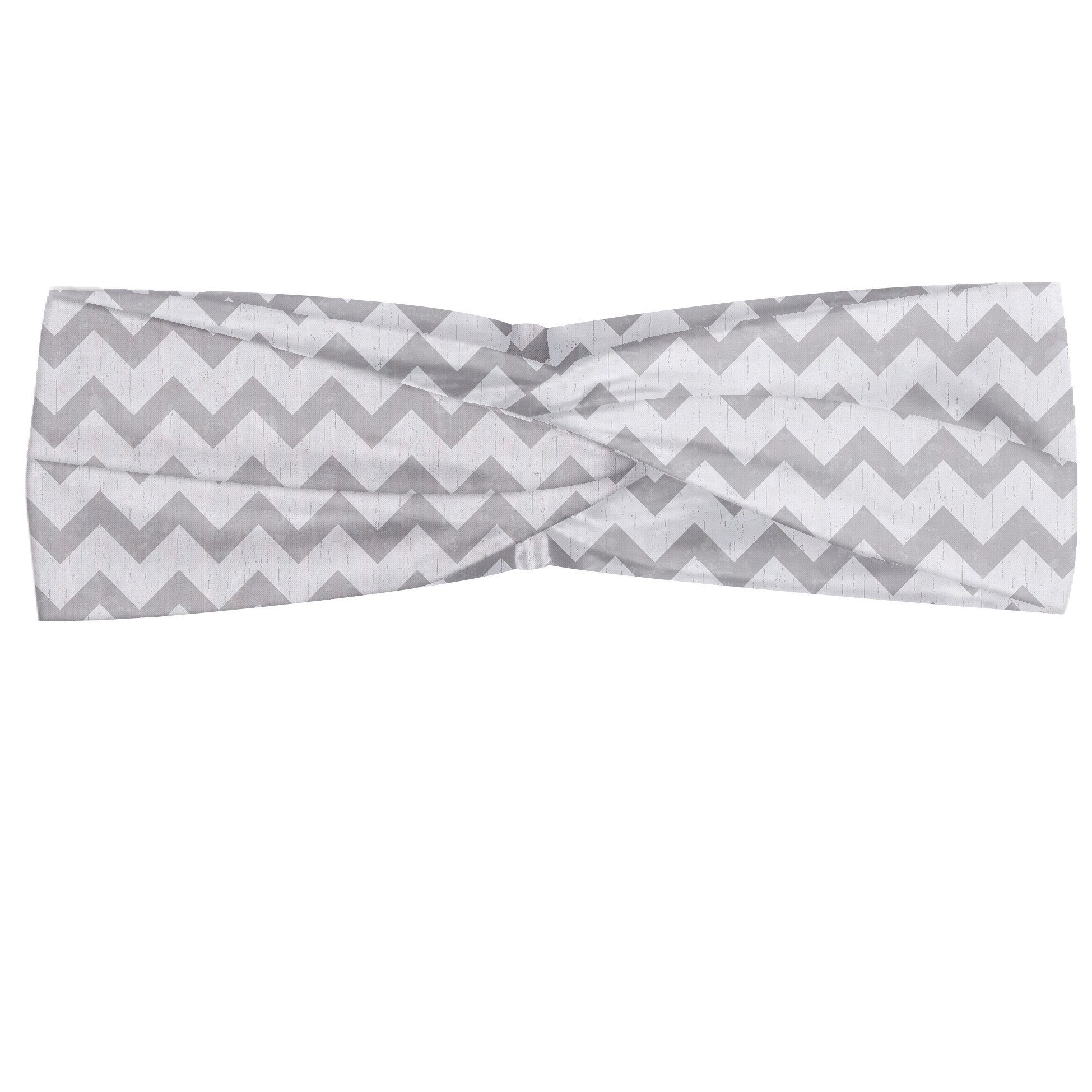 Abakuhaus Stirnband alltags Angenehme und Elastisch geometrische Zigzag Grau und Weiß accessories