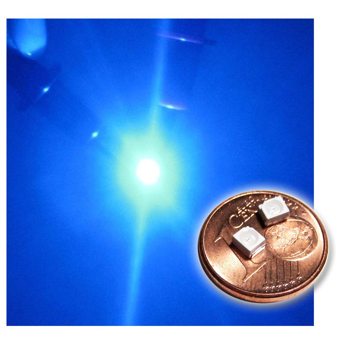 world-trading-net Modellbausatz 10 SMD LED PLCC-2 3528 BLAU Typ "WTN-PLCC2-500b"