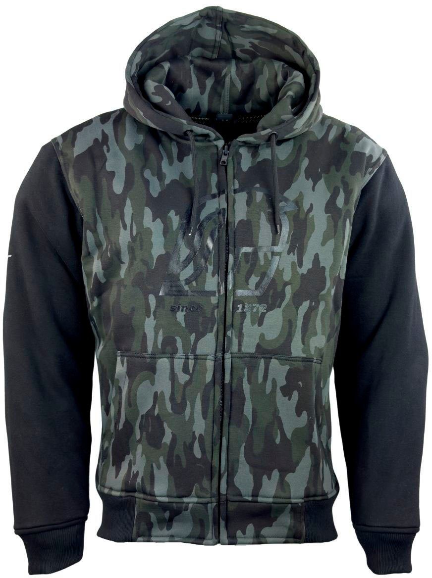 und roleff RO3340 mit schwarz/camouflage Aramid Hoodie Protektoren Motorradjacke